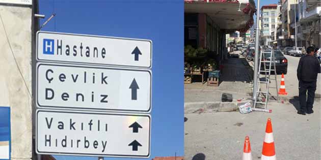 Samandağ’da, yollara yön işaretleri konuldu Samandağ Belediyesi ve Hatay Büyükşehir