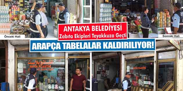 Antakya Belediyesi Zabıta Müdürlüğü, Arapça yazıların ve yabancı kelimelerin yer