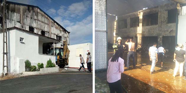 Narlıca’daki fabrikada işçilerin işbaşı yapmadığı saatte yangın çıkması olası ölümleri