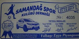 Samandağspor Eşya Piyangosu sonucu