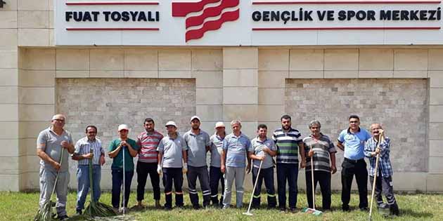 Spor merkezinde temizlik çalışması