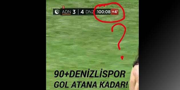 Adanaspor-Denizli maçı 4 dakika