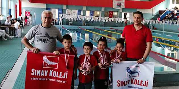 Sınav Koleji yüzücüleri 9 madalya aldı