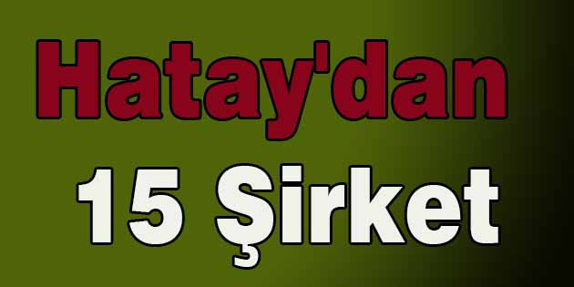 Hatay’dan 15 Şirket İlimizin en büyük 15 sanayi kuruluşunun tamamı;