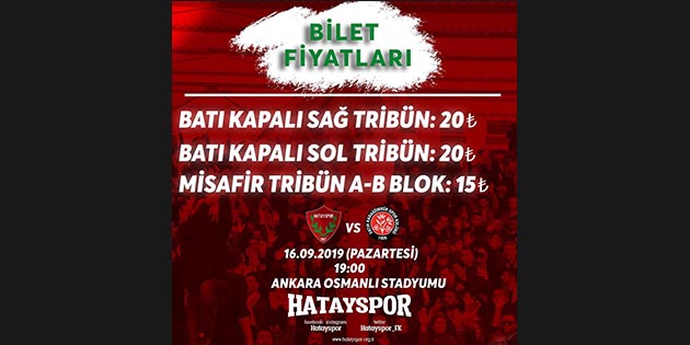 Hatayspor’un, ligin 4. haftasında oynayacağı Fatih Karagümrük maçının biletleri satışa