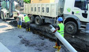 Çöken kanalizasyon hattı yenilendi …