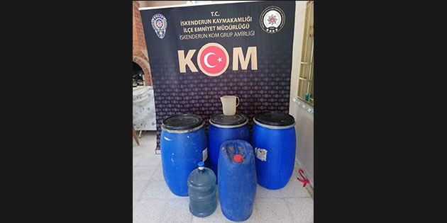 İskenderun KOM Polisi, 3 ayrı operasyonda toplam 2665 litre kaçak