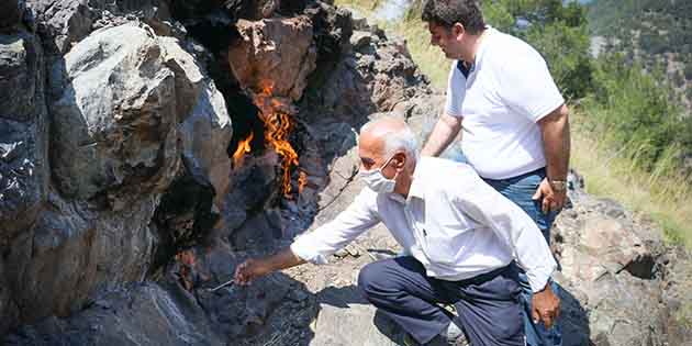 Yanan Taşlar Turizme Kazandırılacak Amanos Dağları’ndaki ormanlık alanda bulunan ve