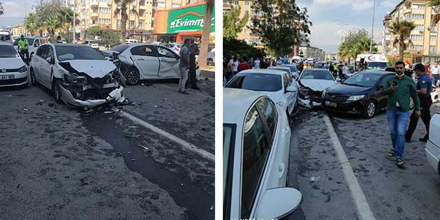 6 araç çarpıştı, yaralı var, hasar çok… Hatay Büyükşehir Belediyesinin