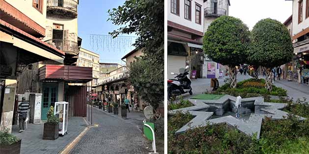 Antakya’nın trafiğe kapalı caddesinde,