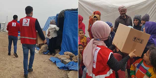 Türk Kızılayı, ilimizin sınır bölgesindeki çadırlarda kalan Suriyeli ailelere gıda