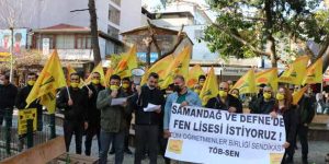 Samandağ’da TÖB-SEN’li Öğretmenler alandaydı