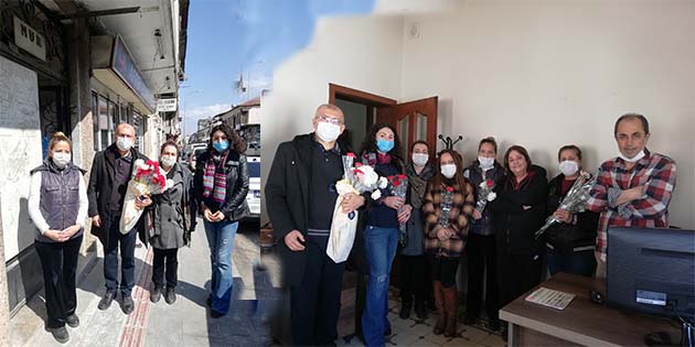 Kadınlara çiçekli kutlama Affan Mahallesi Sosyal Yardımlaşma ve Dayanışma Derneği