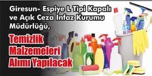 Temizlik Malzemeleri Alımı Yapılacak