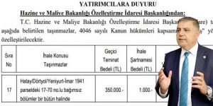 2 Taşınmaz Satışı Hatay’da