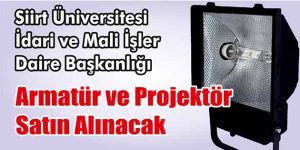 Armatür ve Projektör Satın Alınacak