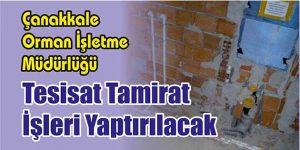 Tesisat Tamirat İşleri Yaptırılacak