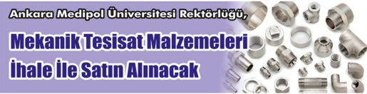 Mekanik Tesisat Malzemeleri İhale İle Satın Alınacak