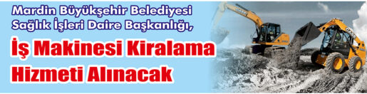 &nbsp;&nbsp;&nbsp;&nbsp;&nbsp; Mardin Büyükşehir Belediyesi Sağlık İşleri Daire Başkanlığı, iş makinesi