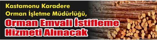 &nbsp;&nbsp;&nbsp;&nbsp;&nbsp; Kastamonu Karadere Orman İşletme Müdürlüğü, orman emvali istifleme hizmeti