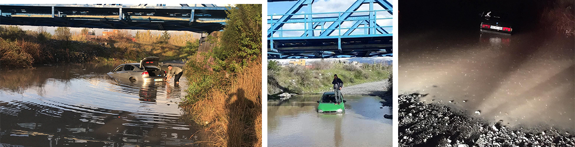 Tren yolu alt geçidindeki