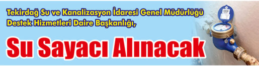 &nbsp;&nbsp;&nbsp;&nbsp;&nbsp; Tekirdağ Su ve Kanalizasyon İdaresi Genel Müdürlüğü Destek Hizmetleri