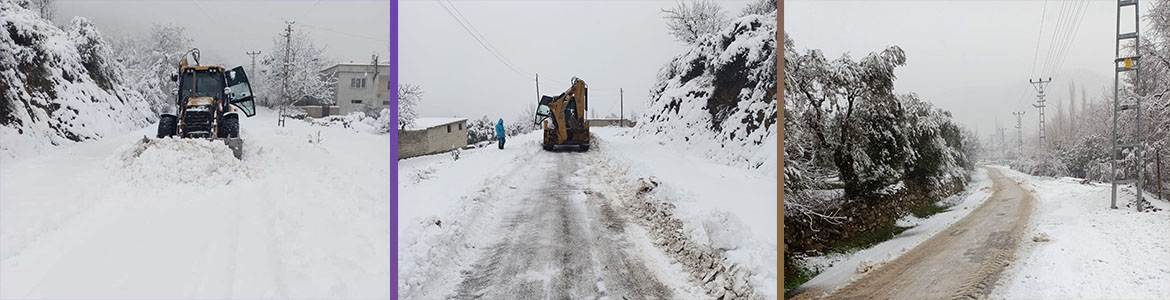 Hassa Kırsalında Kar Temizliğinde