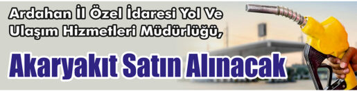 &nbsp;&nbsp;&nbsp;&nbsp;&nbsp; Ardahan İl Özel İdaresi Yol Ve Ulaşım Hizmetleri Müdürlüğü,