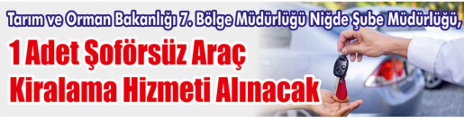 &nbsp;&nbsp;&nbsp;&nbsp;&nbsp; Tarım Ve Orman Bakanlığı 7. Bölge Müdürlüğü Niğde Şube