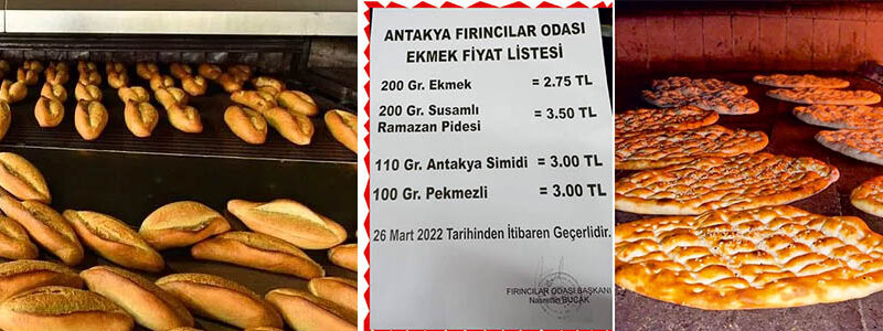 Antakya’da Ekmek 2,75 Tl Oldu