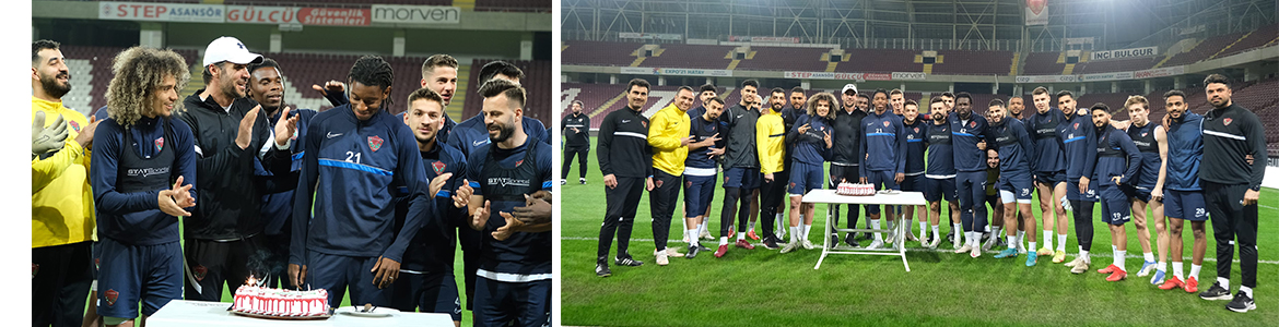 Hatayspor futbolcusu Dylan Louis’e, Salı günkü idman öncesi doğum günü