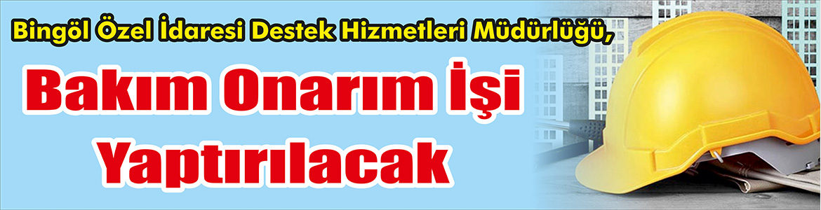 &nbsp;&nbsp;&nbsp;&nbsp;&nbsp; Bingöl Özel İdaresi Destek Hizmetleri Müdürlüğü, Bakım onarım işi