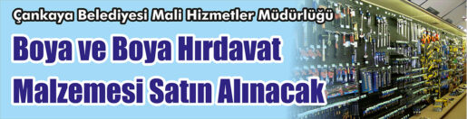 &nbsp;&nbsp;&nbsp;&nbsp;&nbsp; Çankaya Belediyesi Mali Hizmetler Müdürlüğü, Boya ve boya hırdavat