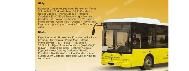 EXPO Alanına Otobüs Tahsisi