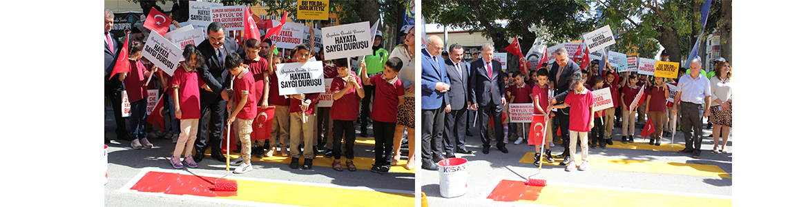 Şehir içi trafikte önceliğin yayalara verilmesiyle ilgili tatbikatlar öncesinde ilginç