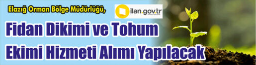 &nbsp;&nbsp;&nbsp;&nbsp;&nbsp; Elazığ Orman Bölge Müdürlüğü, Fidan dikimi ve tohum ekimi