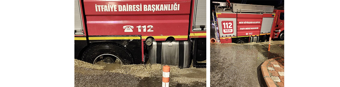 Büyükşehir’in Açtığı Çukura Büyükşehir Aracı Düştü… Dörtyol ilçesinde açılan çukura