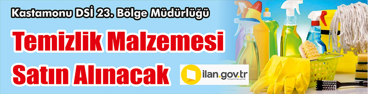 Temizlik Malzemesi Satın Alınacak Kastamonu DSİ 23. Bölge Müdürlüğü, Temizlik malzemesi satın alacak.