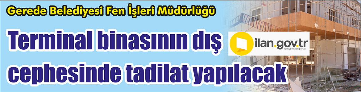 Gerede Belediyesi Fen İşleri Müdürlüğü, terminal binasının dış cephesinde tadilat