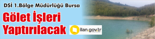 &nbsp;&nbsp;&nbsp;&nbsp;&nbsp; DSİ 1.Bölge Müdürlüğü Bursa, Gölet işleri yaptıracak. &nbsp;&nbsp;&nbsp;&nbsp;&nbsp; ilan.gov.tr