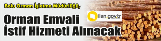 &nbsp;&nbsp;&nbsp;&nbsp;&nbsp; Bolu Orman İşletme Müdürlüğü, Orman emvali istif hizmeti alacak.