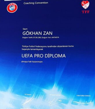 Gökhan Zan UEFA Pro Diplomasını Aldı