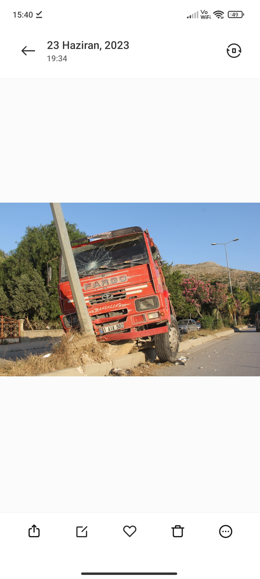 Hatay’ın Defne ilçesinde freni