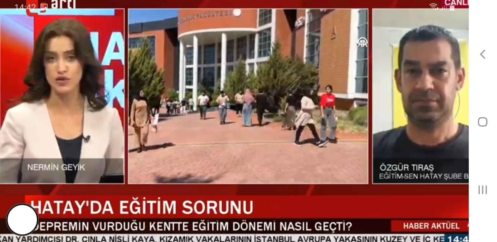 Hatay Eğitim-sen Şube Başkanı Özgür Tıraş Hatay’da yaşanan eğitim öğretim