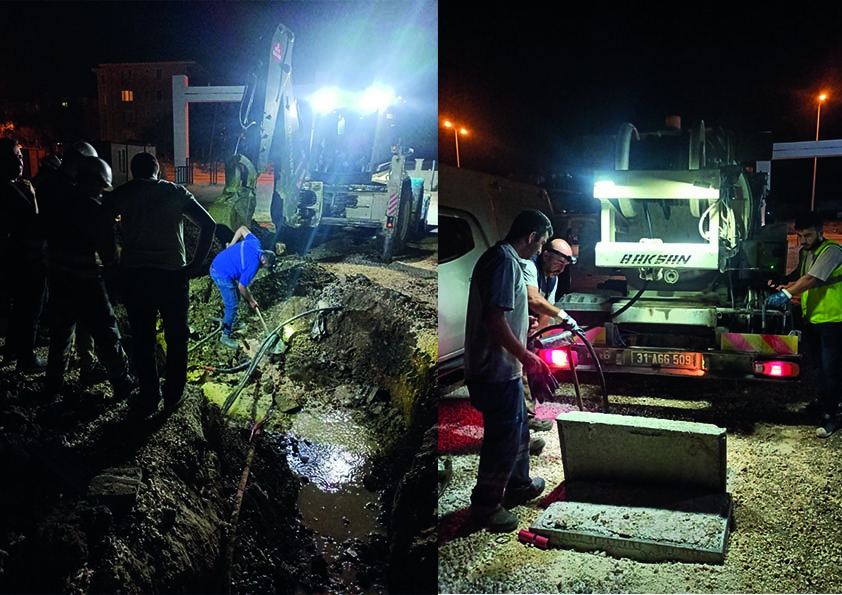 EDAŞ, Kazı yaparken ATIKSU tesisatını patlattı, Bölge ENERJİ’siz ve SU’suz