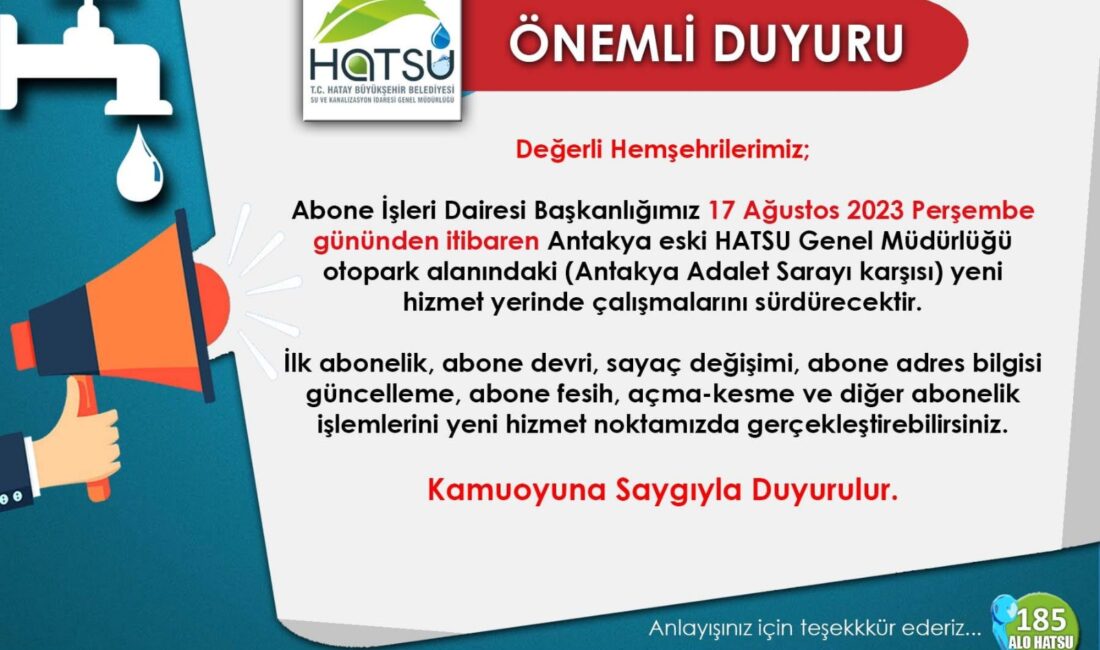 Hatay Büyükşehir Belediyesi’ne bağlı