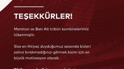 Hatayspor’un iç saha maçları Maraton ile batı alt tribün kombine