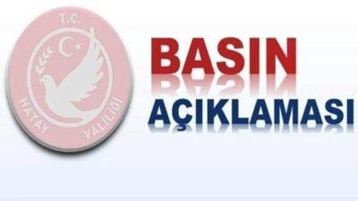 Hatay Valiliği, Pazar günü İlimiz Antakya İlçesine bağlı Serinyol-Tahtaköprü kırsalındaki