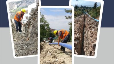 Hatay Büyükşehir Belediyesi HATSU ekipleri Samandağ ilçesi Mağaracık Mahallesindeki eski