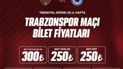 Hatayspor’un ligin 6.haftasında karşılaşacağı Trabzonspor maçı biletleri satışa çıktı. Kulüp